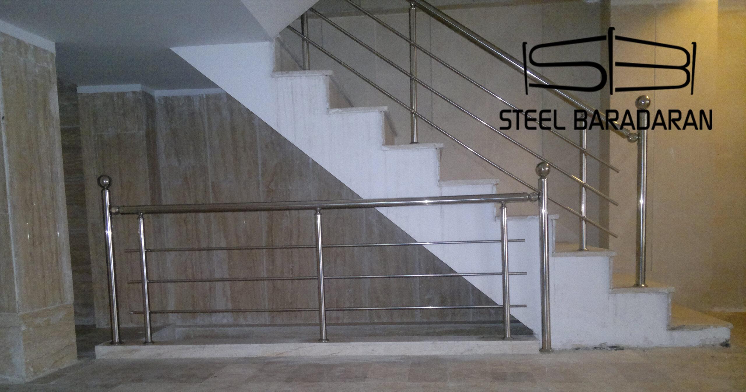 نرده استیل راه پله طلایی